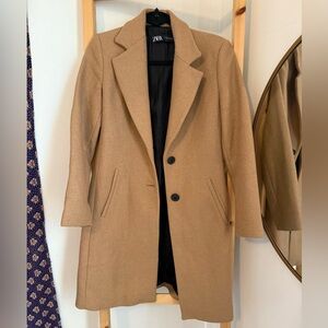 Zara Wool Blend Camel Coat